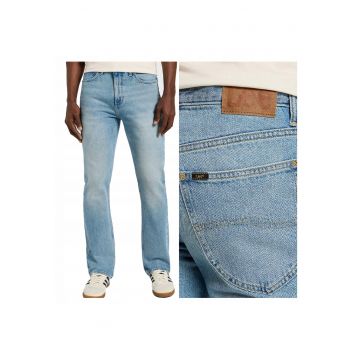 Blugi Barbati -  Leon - Straight Fit - Talie Medie - Fermoar - Lungi - 5 Buzunare - Bumbac - W36-L32 US - Albastru