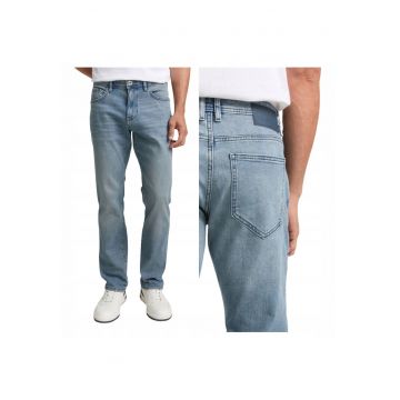 Blugi Barbati -  Marvin Straight - Straight Fit - Talie Medie - Fermoar - Lungi - 5 Buzunare - Bumbac - Albastru - Albastru