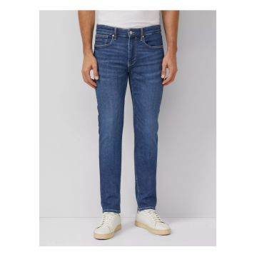 Blugi barbati Nelio - cu talie medie si croiala Slim fit - Albastru inchis - Albastru inchis