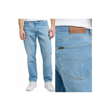 Blugi Barbati -  Oscar - Loose Fit - Talie Inalta - Fermoar - Lungi - 5 Buzunare - Bumbac - W34-L34 US - Albastru