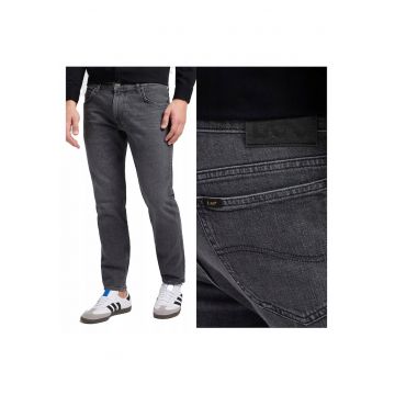 Blugi Barbati -  Rider - Slim Fit - Talie Medie - Fermoar - Lungi - 5 Buzunare -wqf Bumbac - Elastan - Gri - Gri
