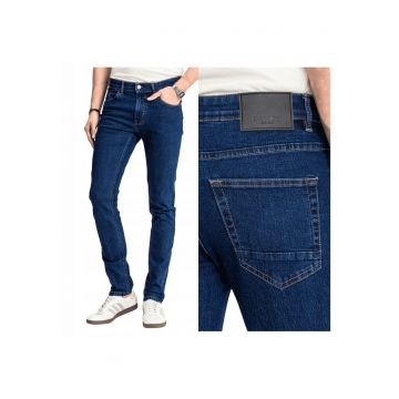 Blugi Barbati -  Sebb - Straight Fit - Talie Medie - Fermoar - Lungi - 5 Buzunare - Bumbac - W30 L32 - Albastru