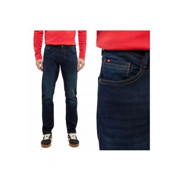 Blugi Barbati -  Style Oregon Slim - Slim Fit - Talie Joasa - Fermoar - Lungi - 5 Buzunare - Bumbac - W30-L30 US - Albastru