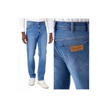 Blugi Barbati -  Texas - Loose Fit - Talie Medie - Fermoar - Lungi - 5 Buzunare - Bumbac - W34-L34 US - Albastru