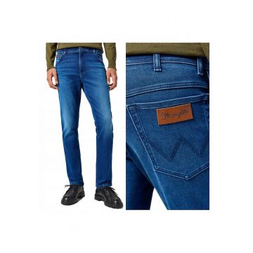 Blugi Barbati -  Texas Slim - Straight Fit - Talie Medie - Fermoar - Lungi - 5 Buzunare - Bumbac - W36-L36 US - Albastru