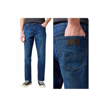 Blugi Barbati -  Texas - Straight Fit - Talie Medie - Fermoar - Lungi - 5 Buzunare - Bumbac - L34 - Albastru - Albastru