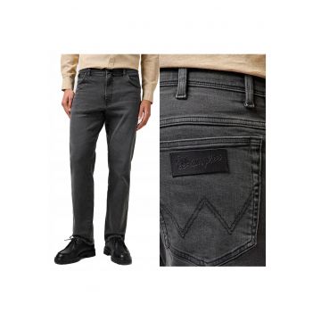 Blugi Barbati -  Texas - Straight Fit - Talie Medie - Fermoar - Lungi - 5 Buzunare - Bumbac - L34 - Negru - Negru