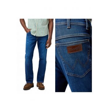 Blugi Barbati -  Texas - Straight Fit - Talie Medie - Fermoar - Lungi - 5 Buzunare - Bumbac - W32-L30 US - Albastru