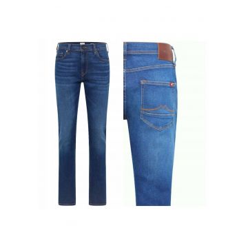 Blugi Barbati -  Vegas Slim - Slim Fit - Talie Medie - Fermoar - Lungi - 5 Buzunare - Bumbac - W34-L34 US - Albastru