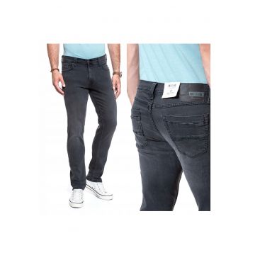 Blugi Barbati -  Washington - Slim Fit - Talie Medie - Fermoar - Lungi - 5 Buzunare - Bumbac - W36 L32 - Negru