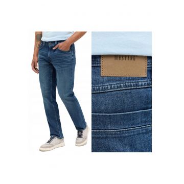 Blugi Barbati -  Washington Straight - Straight Fit - Fermoar - Lungi - 5 Buzunare - Bumbac - Albastru - Albastru