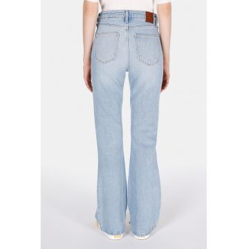 Blugi bootcut cu talie inalta - Albastru glaciar