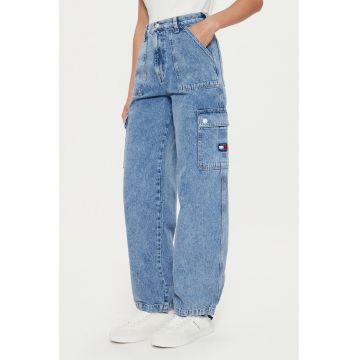 Blugi cargo cu croiala ampla  Claire Wide Leg - Albastru deschis