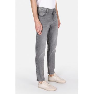 Blugi crop cu croiala dreapta - Gri inchis melange