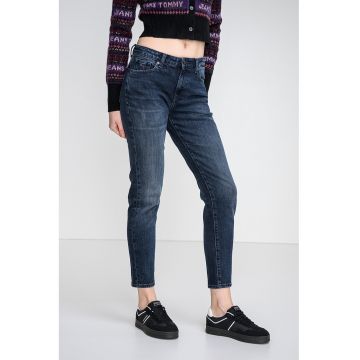 Blugi crop slim fit - Albastru inchis