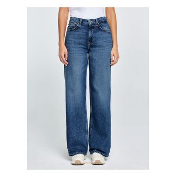 Blugi cu croiala ampla si aspect decolorat Atrea