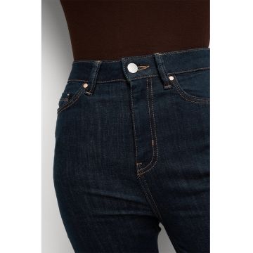 Blugi cu croiala dreapta si model cu 5 buzunare - Bleumarin