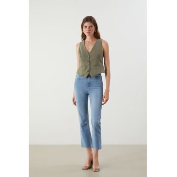 Blugi cu croiala kick-flare - Albastru deschis