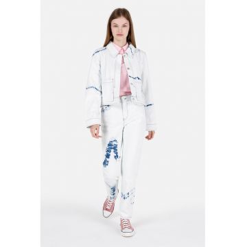 Blugi cu model tie-dye - Albastru royal/Albastru glaciar