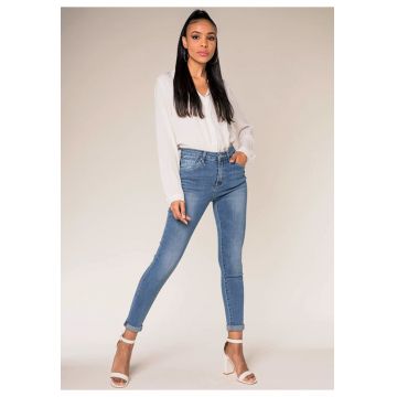 Blugi Dama Albastru Slim  P078-5 M9 19103 - Albastru