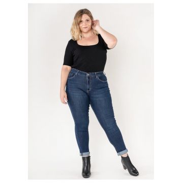 Blugi dama basic marimi mari  albastri P608-9 M10 18761 - Albastru