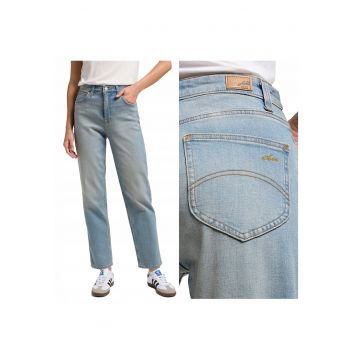 Blugi Dama -  CBL - Straight Fit - Talie Medie - Fermoar - Lungi - 5 Buzunare - Bumbac - Albastru - Albastru