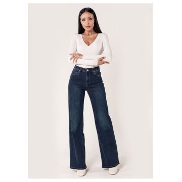 Blugi Dama Evazati  Albastru Inchis P211-2 M8 19133 - Albastru inchis