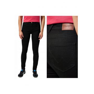 Blugi Dama -  High Skinny - Skinny Fit - Talie Inalta - Fermoar - Lungi - 5 Buzunare - Bumbac - W27-L30 US - Negru