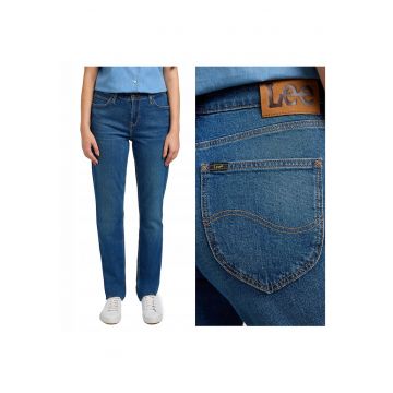 Blugi Dama -  Marion Straight - Straight Fit - Talie Medie - Fermoar - Lungi - 5 Buzunare - Bumbac - W28-L31 US - Albastru