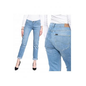 Blugi Dama -  Marion Straight - Straight Fit - Talie Medie - Fermoar - Lungi - 5 Buzunare - Bumbac - W28-L33 US - Albastru