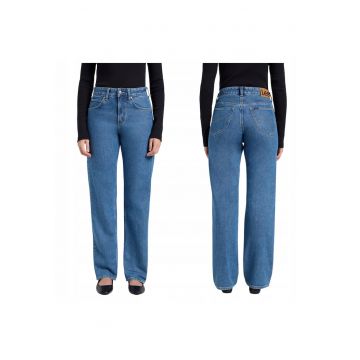 Blugi Dama -  Rider Classic - Straight Fit - Talie Medie - Fermoar - Lungi - 5 Buzunare - Bumbac - W27-L31 US - Albastru