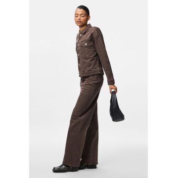 Blugi drepti cu talie medie - Maro inchis