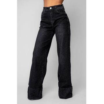 Blugi elastici largi Black 20106 - Negru