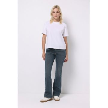 Blugi evazati cu talie inalta - Albastru inchis