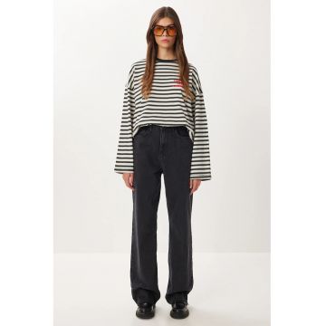 Blugi - Femei - Blugi din denim cu talie croiala dreapta ISTANBUL - Gri