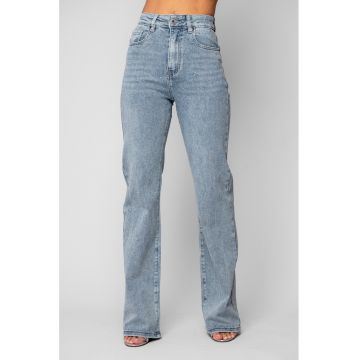 Blugi lungi cu strasuri Light Blue 20101 - Albastru deschis