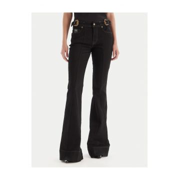 Blugi pentru femei - cu talie medie -  negru