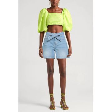 Blugi scurti dama din denim  24FW1100D23 Albastru - Albastru