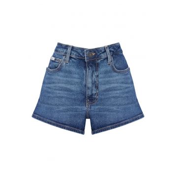 Blugi scurti dama - din denim -  albastru