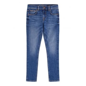 Blugi skinny cu aspect decolorat - Albastru