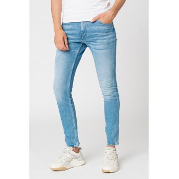 Blugi skinny cu aspect decolorat Chris - Albastru
