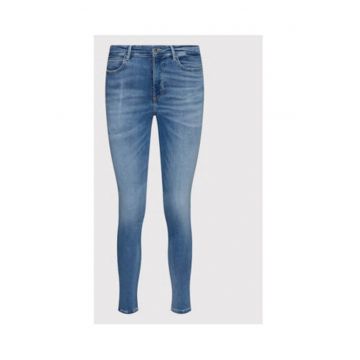 Blugi skinny cu aspect decolorat