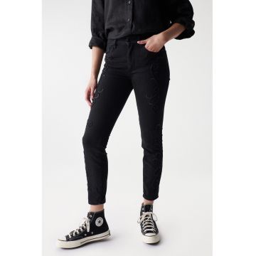 Blugi skinny cu talie inalta - Negru