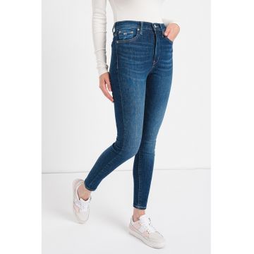 Blugi skinny cu talie inalta Sylvia - Bleumarin