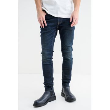 Blugi skinny cu talie medie - Albastru ultramarin