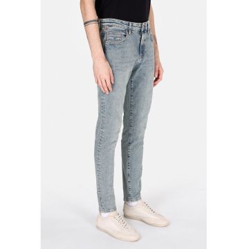 Blugi slim fit din denim - Albastru deschis melange
