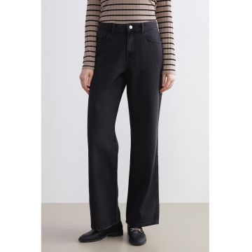 Blugi uni evazati - Negru stins