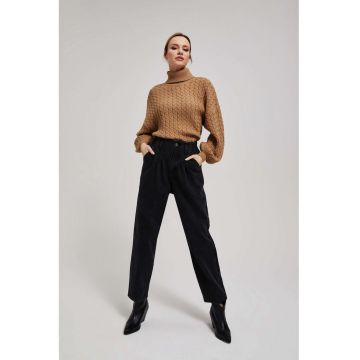 Jeansuri paperbag negre - Negru