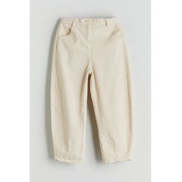 Pantaloni conici de reiat - Crem