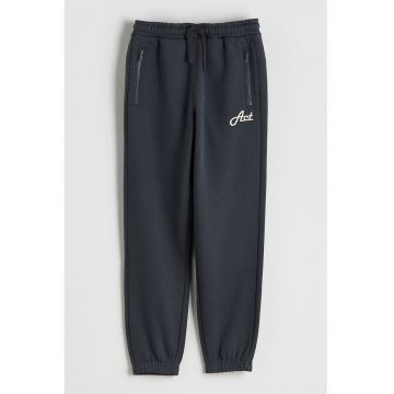 Pantaloni de trening cu buzunare cu fermoar - Gri inchis